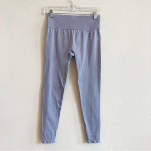 Gymshark Gray Full Leggings Compression Nylon Gym Training High Waisted Small